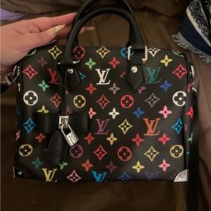 Louis Vuitton Black Multicolor Monogram Satchel